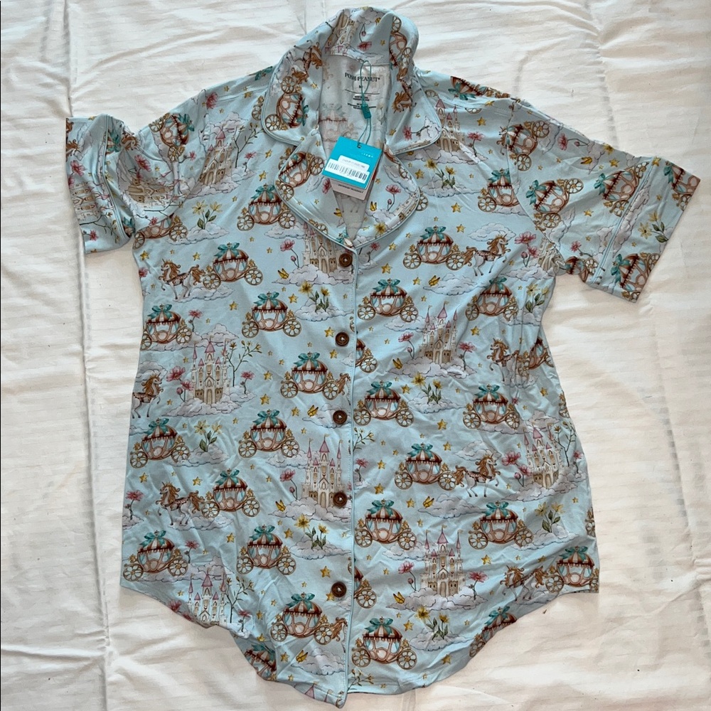 Posh Peanut CATHERINE PAJAMA TOP Carriage Castle Medium 4-6